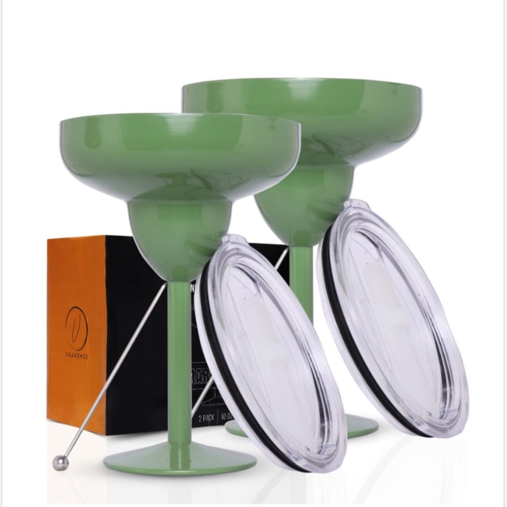Green Margarita Glasses Set